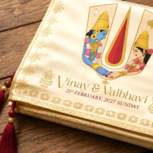70×46″ Traditional Shrinivasa Kalyana Antarpat – Satin Printed